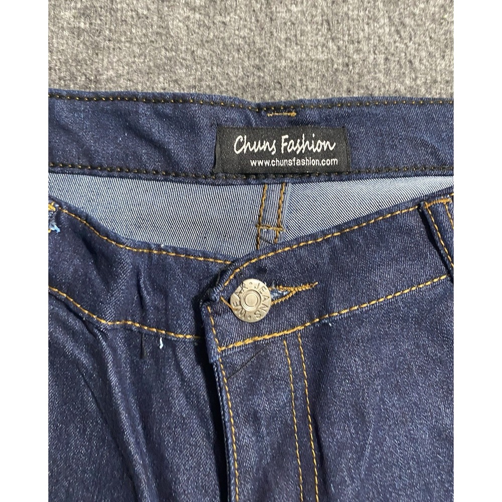 CHUNS FASHION DARK WASH BLUE DENIM SKINNY JEANS SIZE 32 - Picture 2 of 9